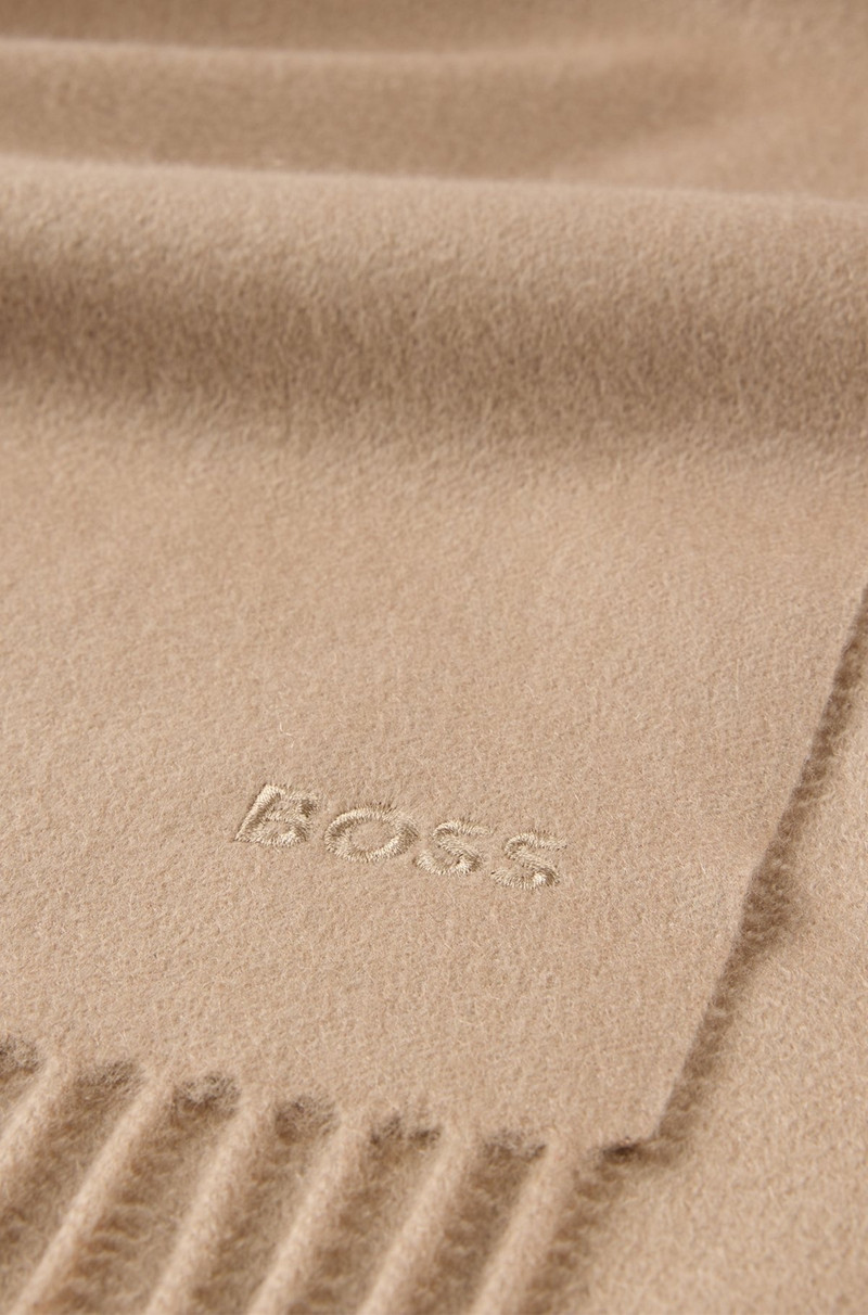 ITALIAN-CASHMERE SCARF WITH FRINGING AND EMBROIDERED LOGO 4