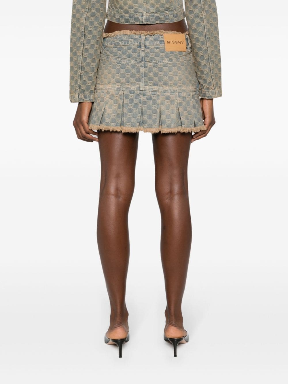 monogram-jacquard denim miniskirt - 4