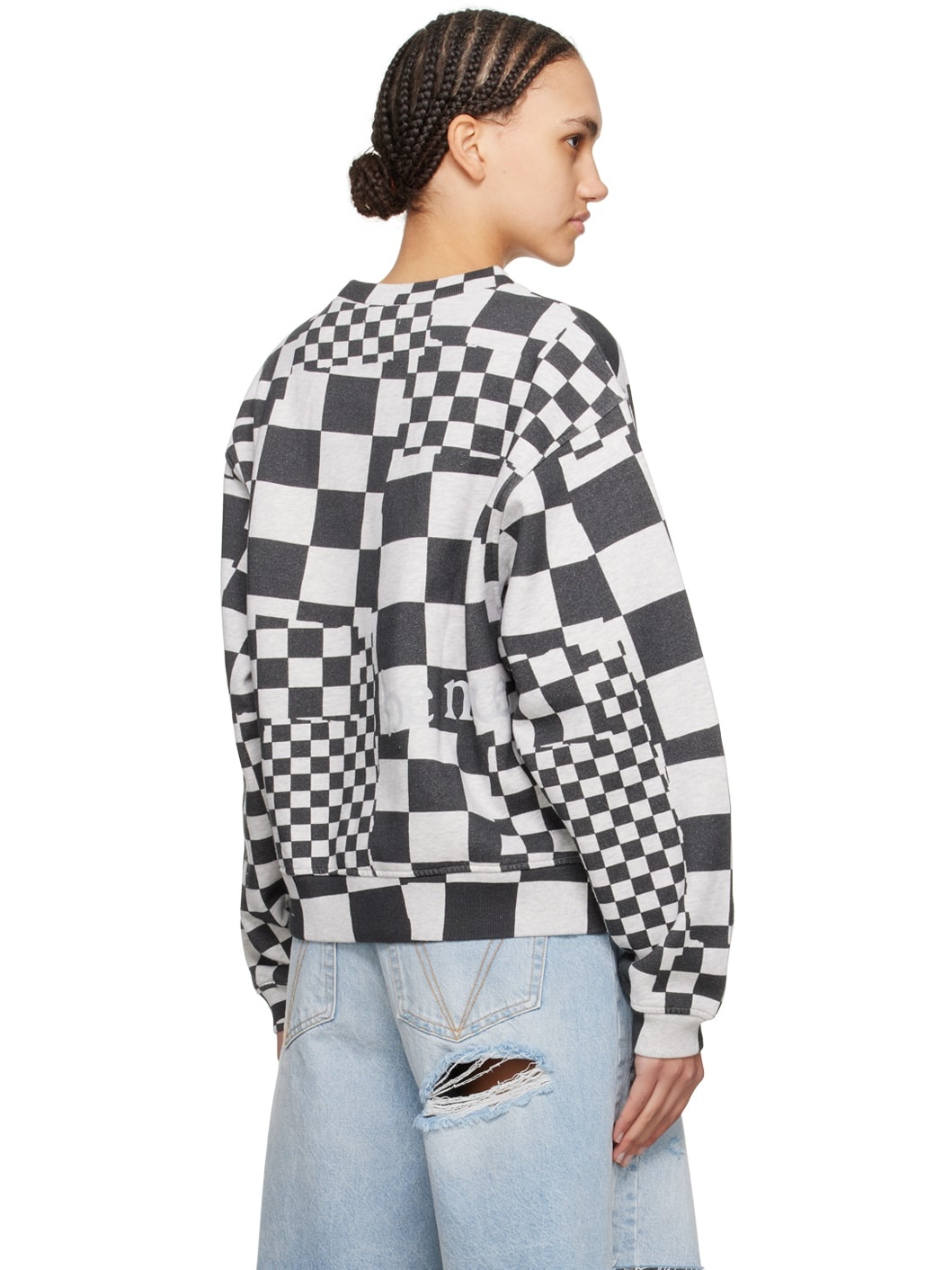 Gray & Black Check Sweatshirt - 3
