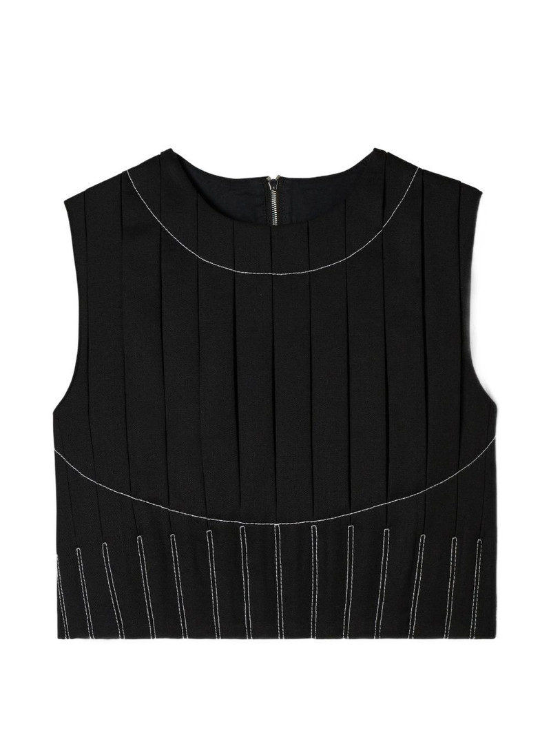 wool twill pleated top 1