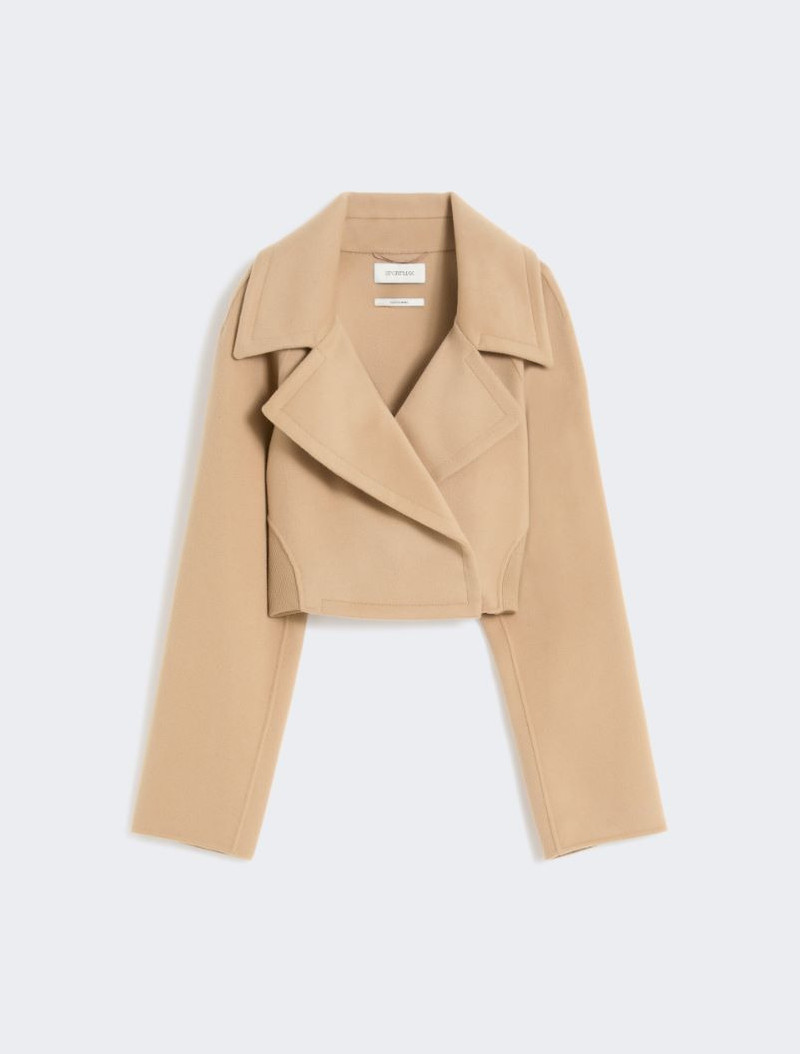 Short pure wool outerwear - caramel 1
