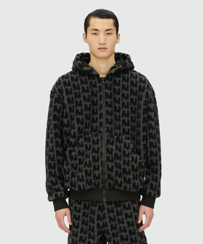 MSGM Faux-fur jacquard "TheMwave" jacket outlook