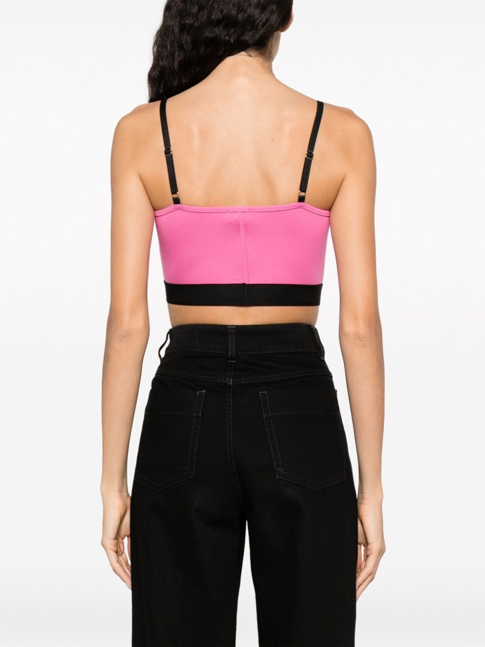 logo-waistband crop top - 4