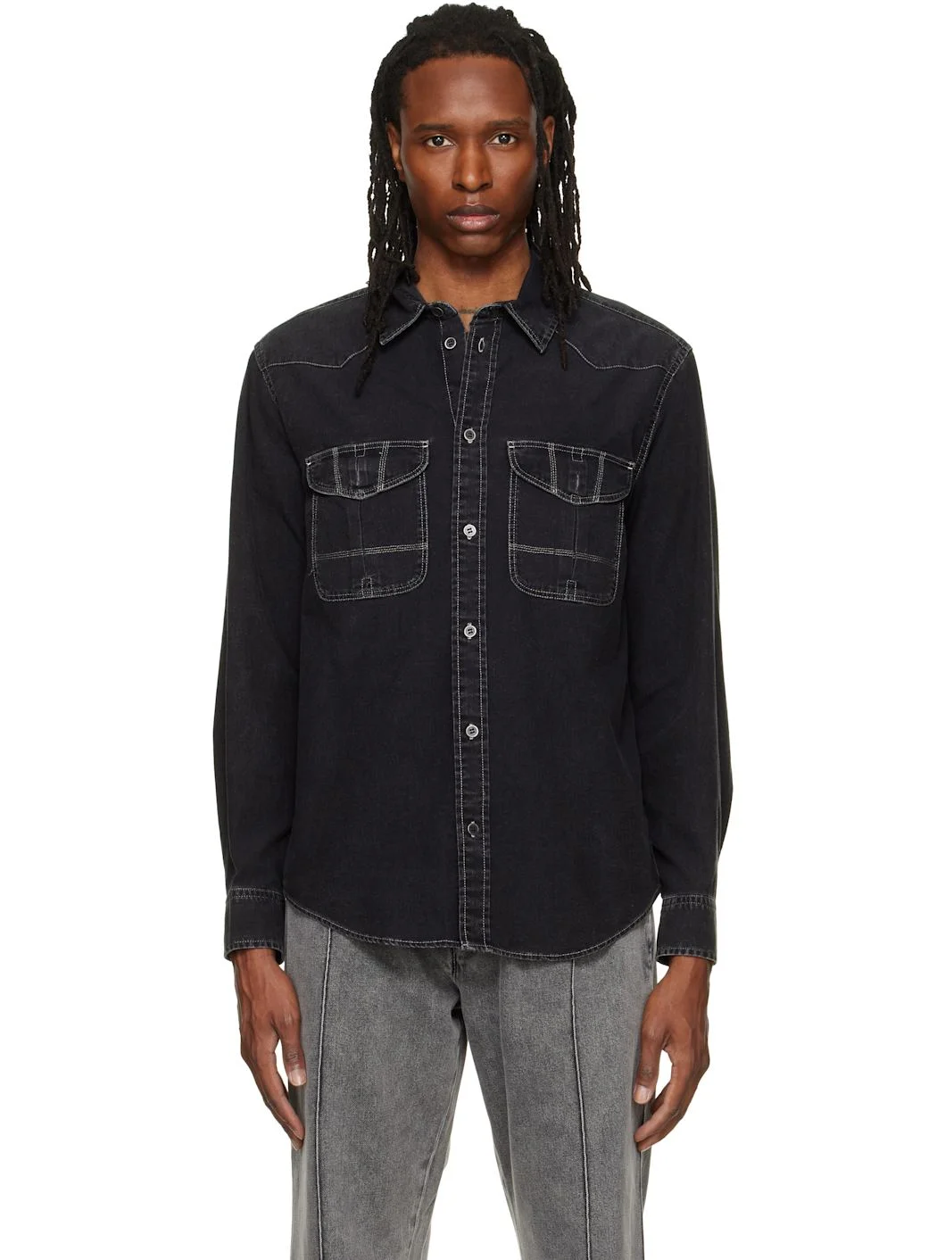 Black Viken Denim Shirt - 1