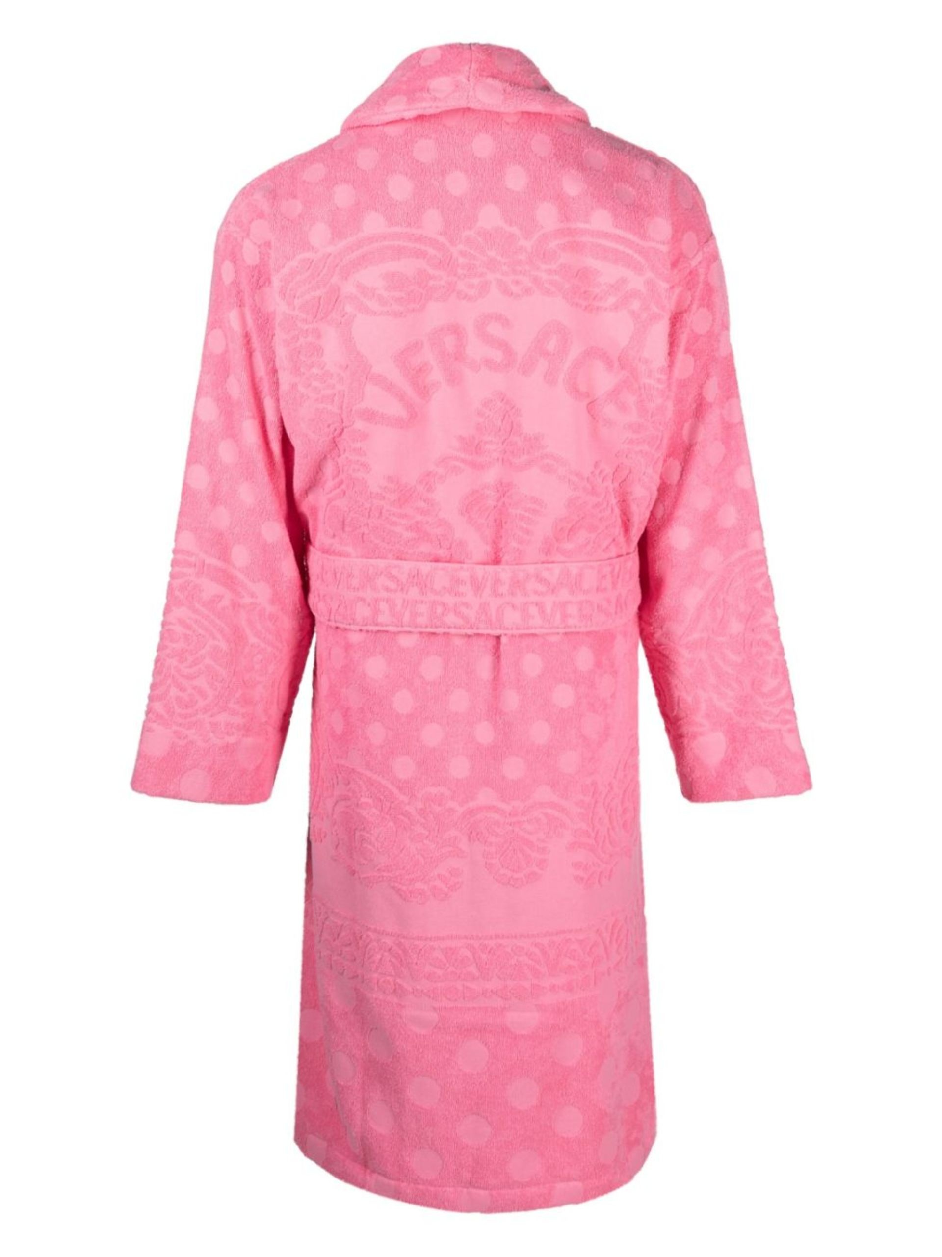 Pink Barocco Terry-Clotch Cotton Robe - 2