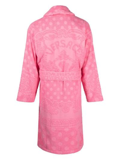 VERSACE Pink Barocco Terry-Clotch Cotton Robe outlook