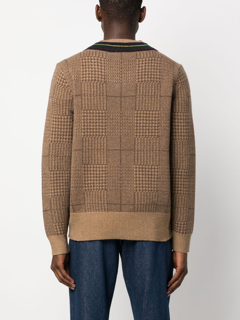 Glen plaid check-pattern wool jumper 4