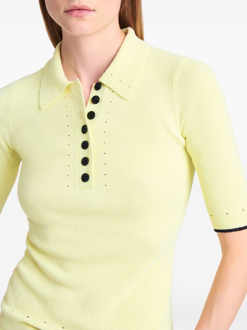 Spencer ribbed-knit polo top - 5