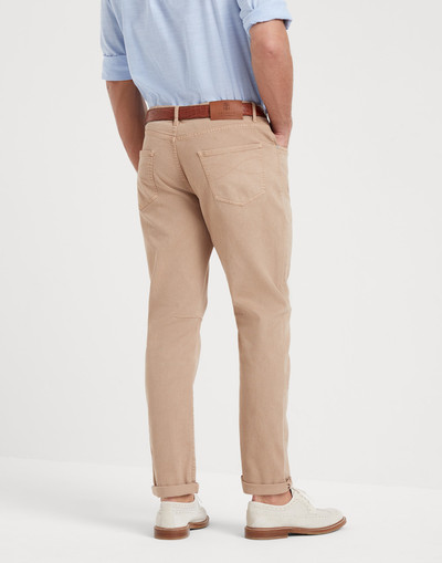 Brunello Cucinelli Garment-dyed comfort denim leisure fit five-pocket trousers outlook