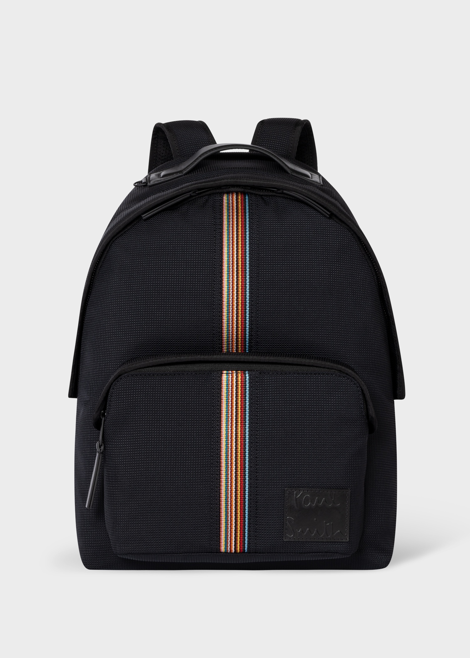 Black 'Signature Stripe' Backpack - 1