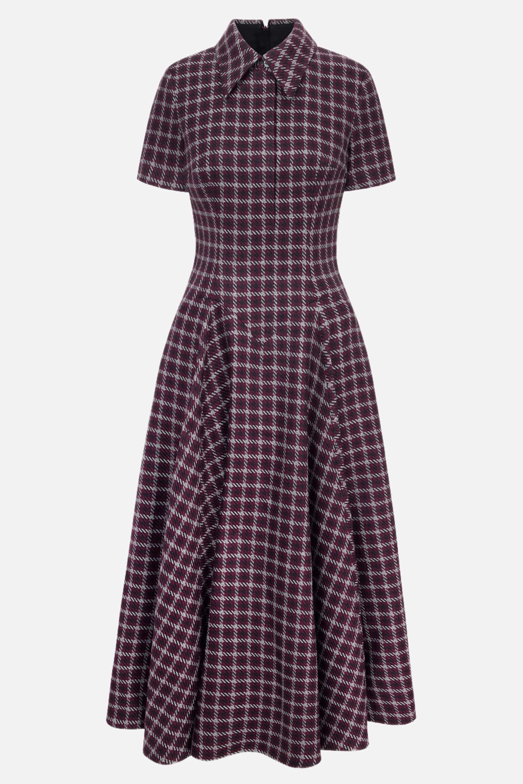 Jody Dress in Red and Black Houndstooth - 1