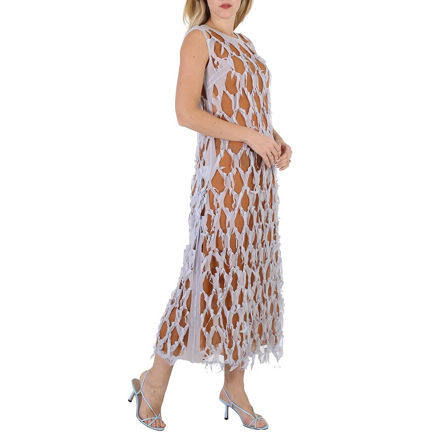Maison Margiela Ladies Light Sky Cut-Out Silk-Blend Dress - 6