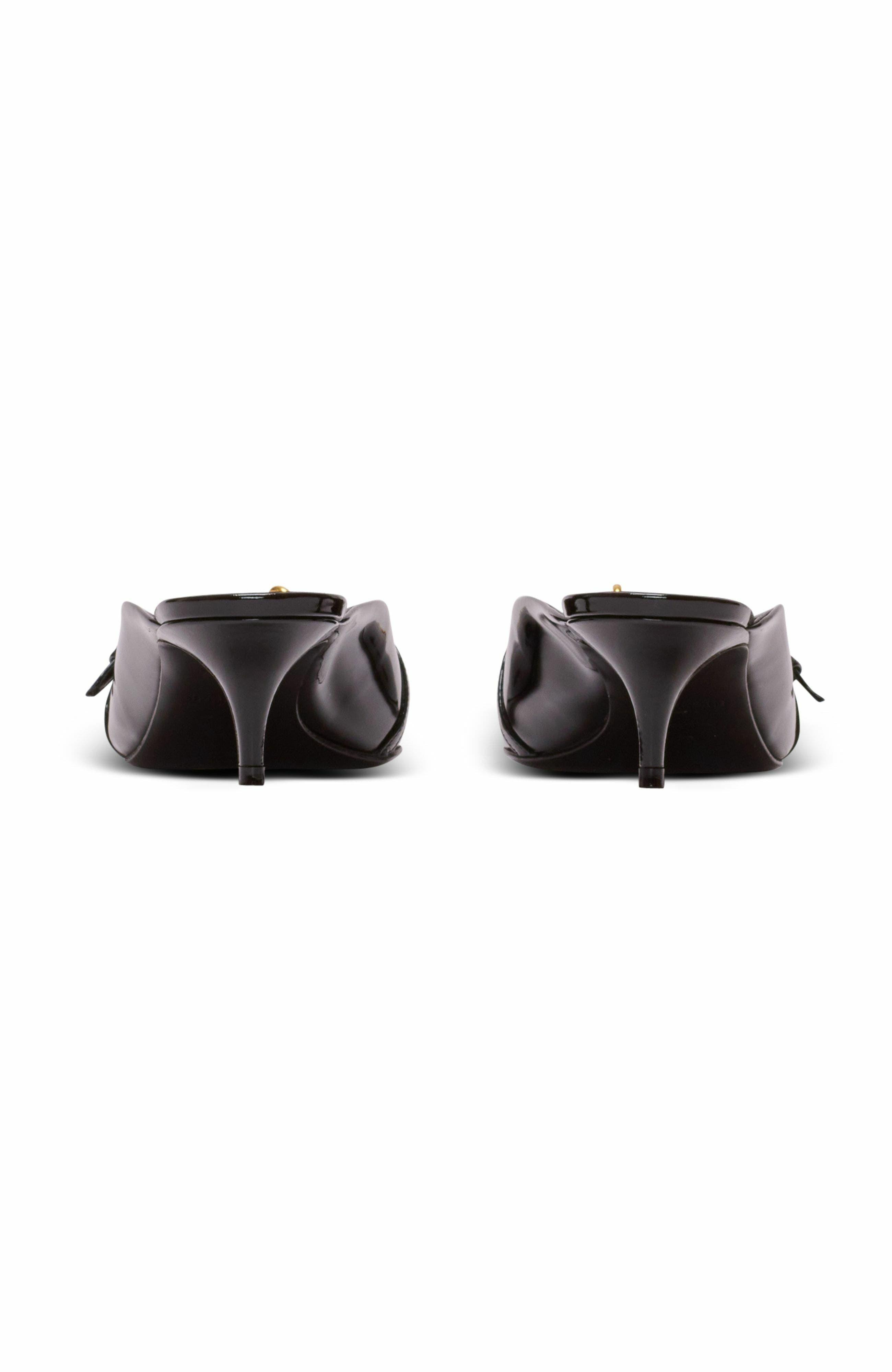 Balmain Sync patent leather mules with pointed toe in Black at Nordstrom - 3