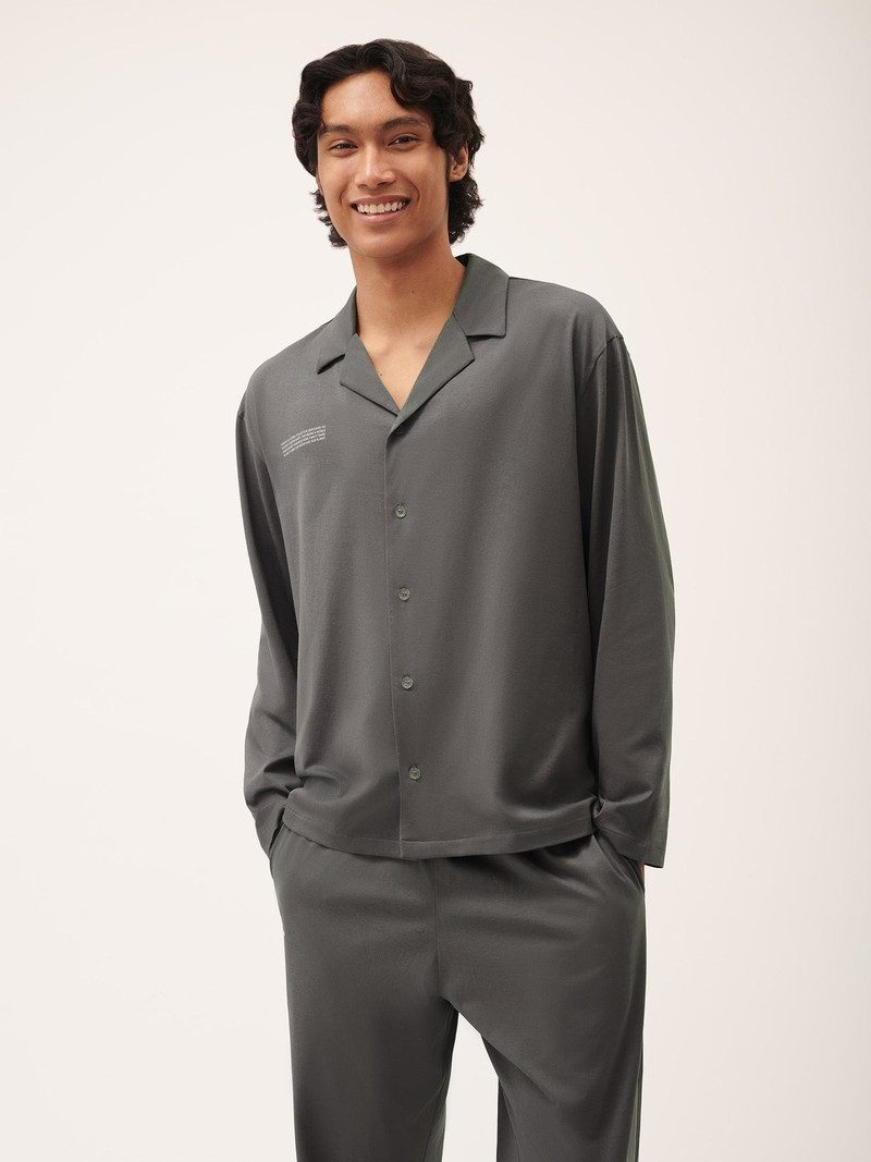 PANGAIA Mens 365 Lightweight Long Pyjama Set - Atmosphere Grey outlook
