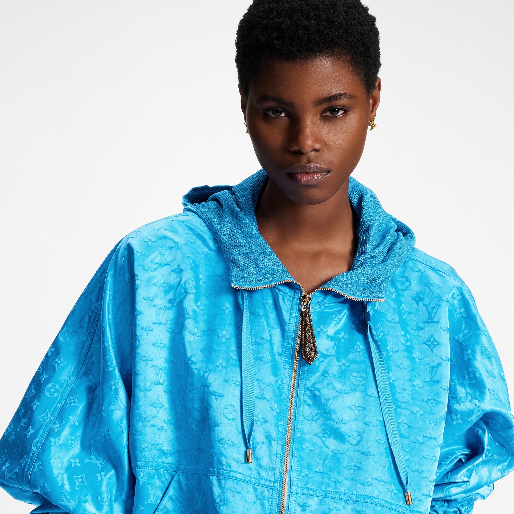 Shiny Monogram Short Parka - 3