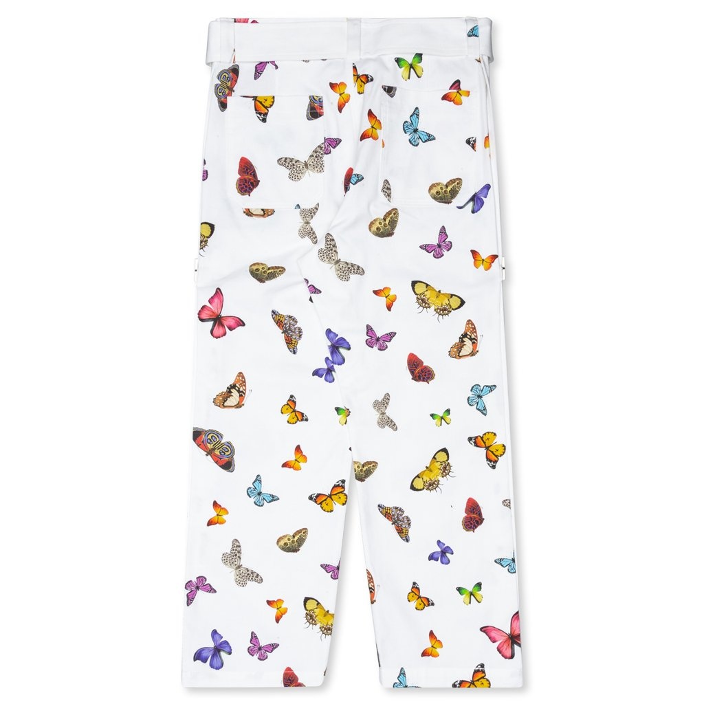 PALM ANGELS BUTTERFLY BUCKLES PANTS - WHITE/MULTI - 2