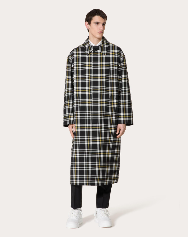 CHECK PRINT WOOL COAT 3