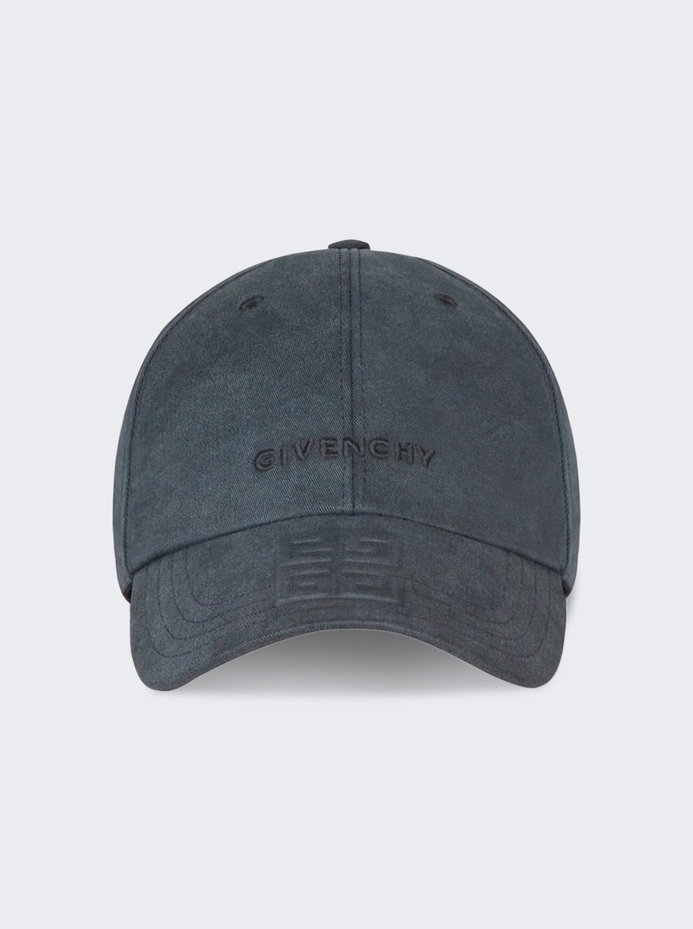 Embroidered Canvas Cap Washed Black - 1