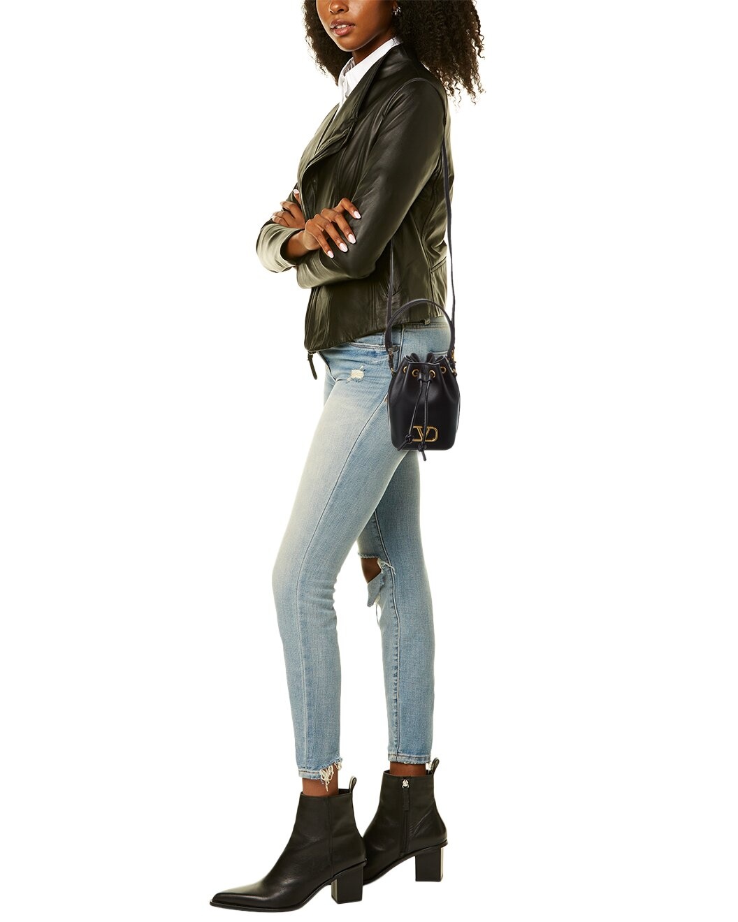 Valentino VLogo Signature Mini Leather Bucket Bag - 4