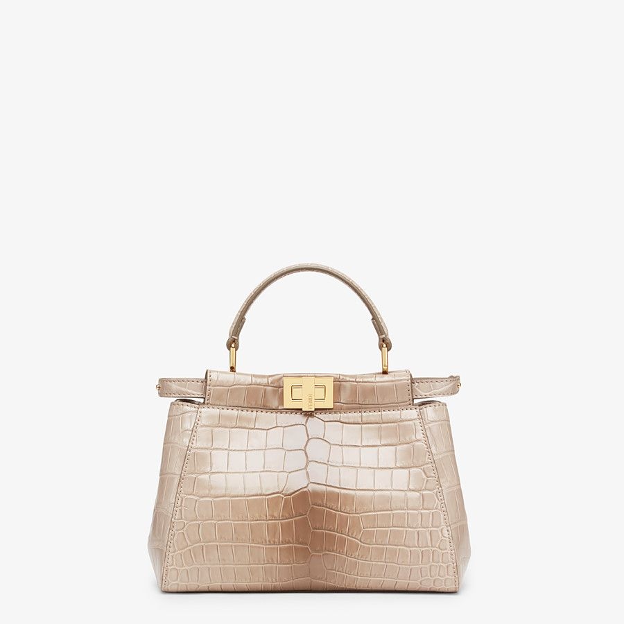 Beige crocodile bag - 1