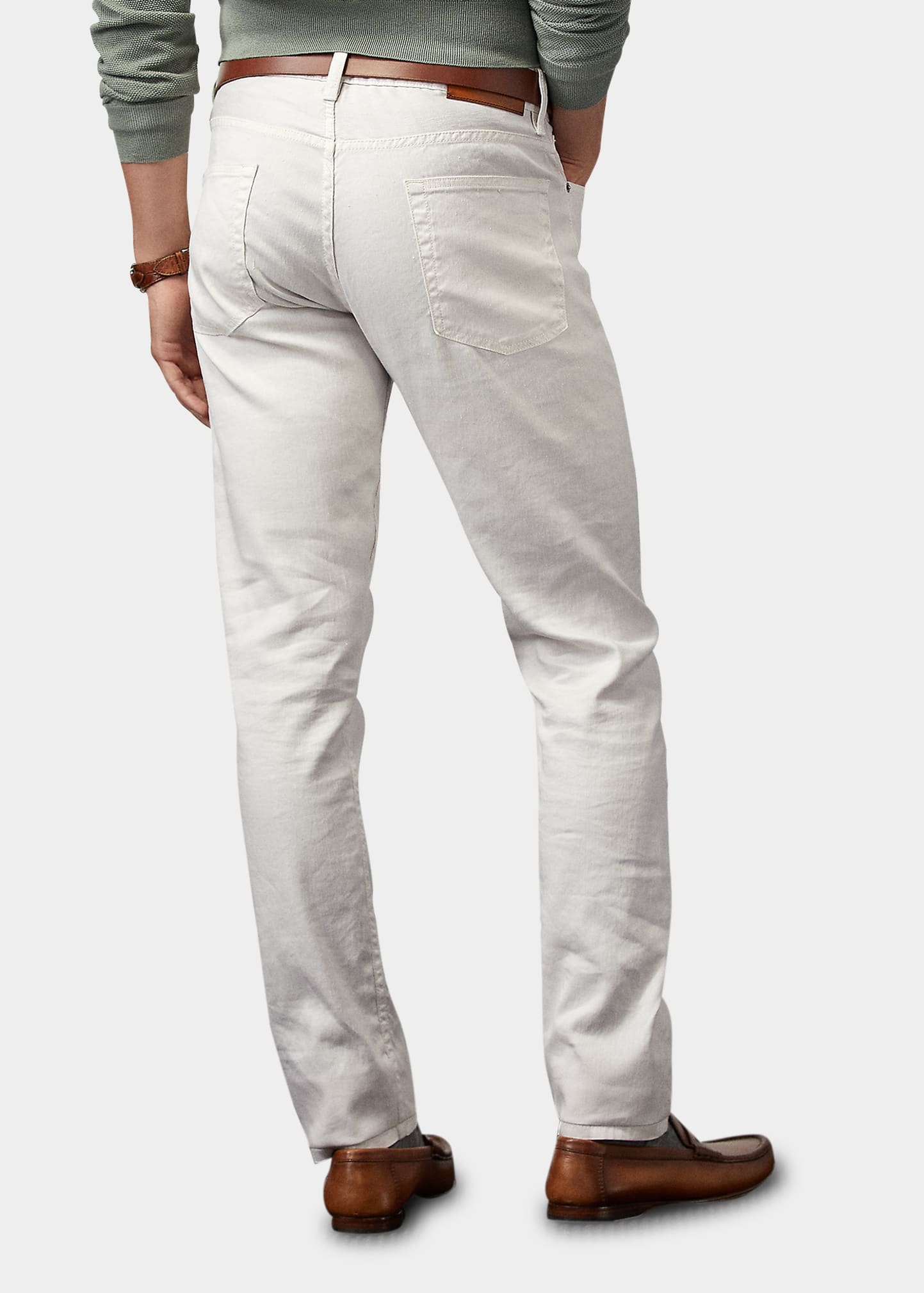 Men's Slim Fit Linen-Cotton Stretch Jeans - 3