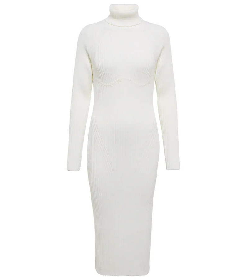 Ribbed-knit wool midi dress 1