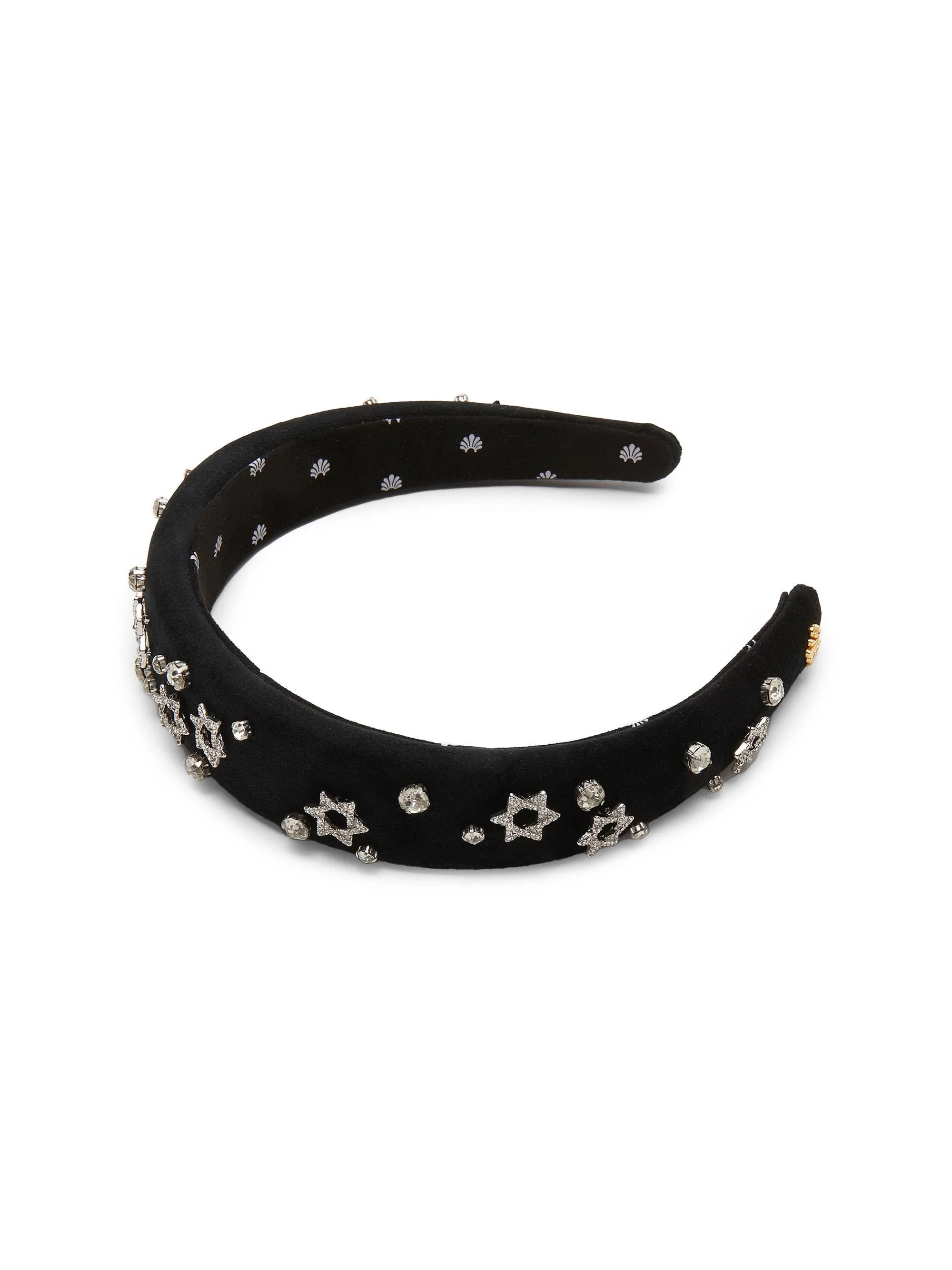 Women's Alice Star Of David Velvet Headband - Jet - 1