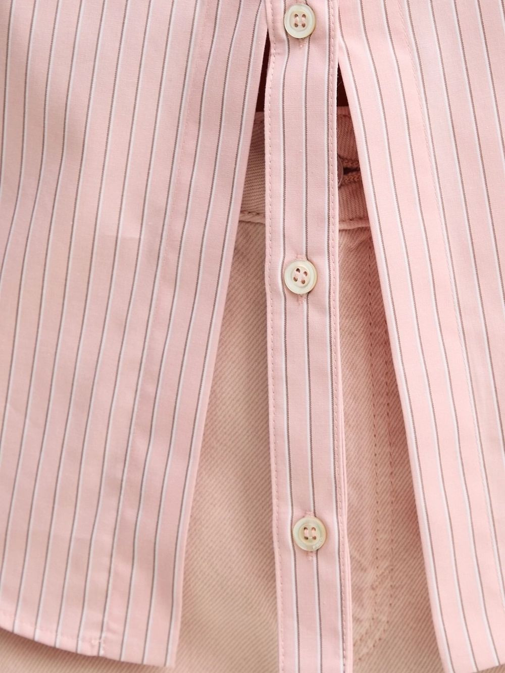 pinstriped tie-cuff shirt - 5