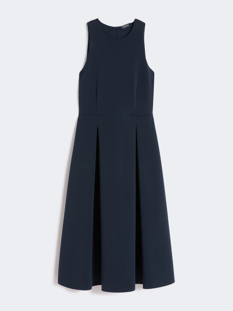 CANNONE Long flared scuba jersey dress - ULTRAMARINE 1