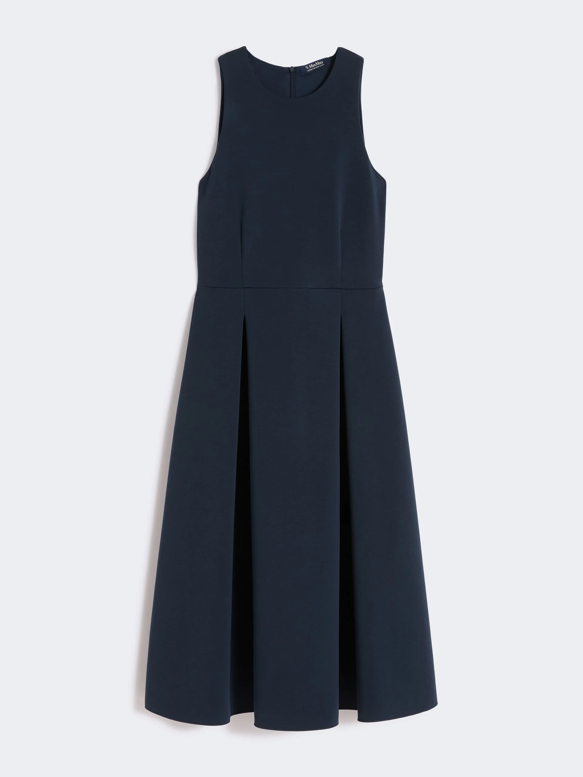 Long flared scuba jersey dress - ULTRAMARINE - 1