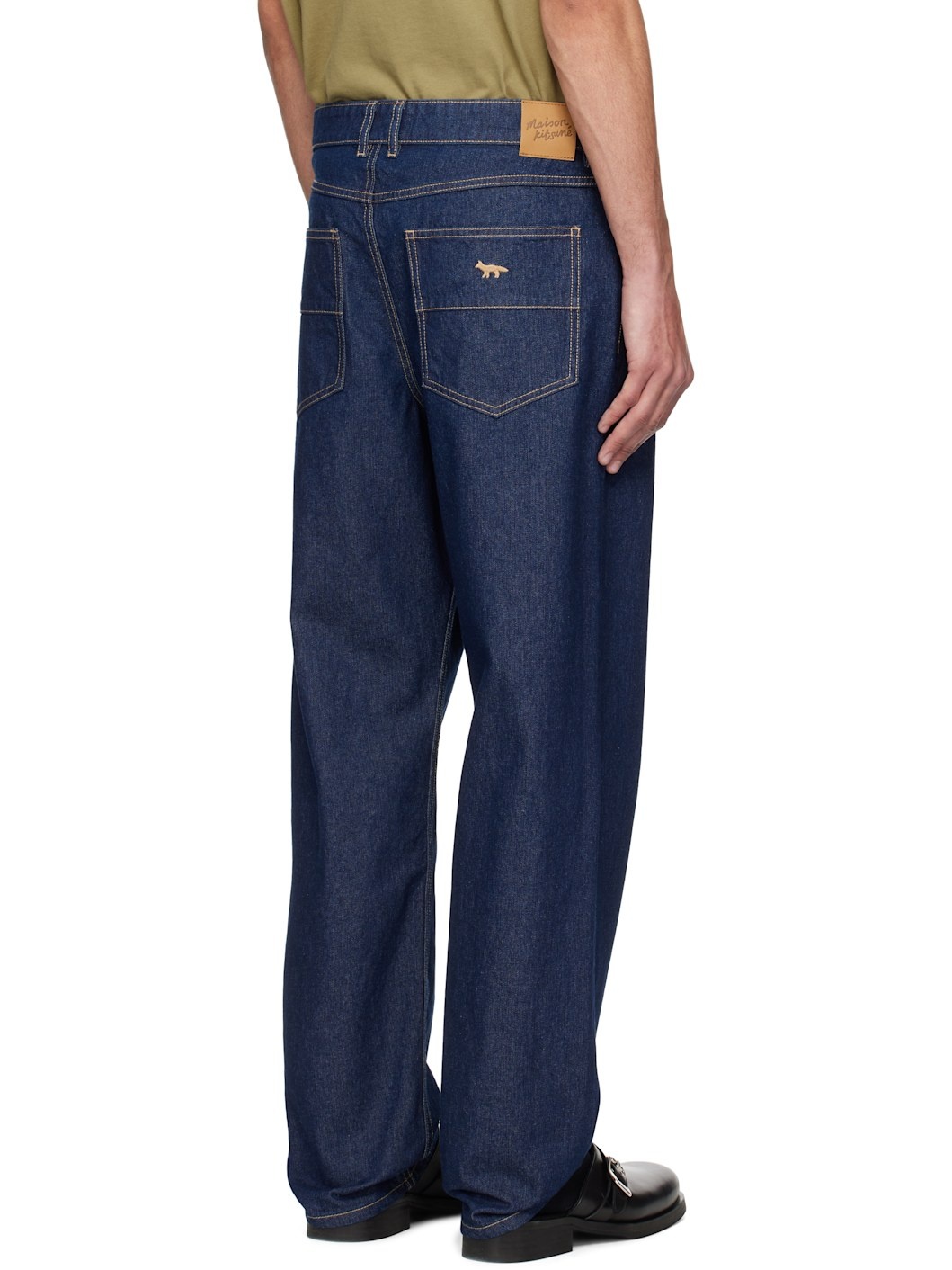 Blue Straight Denim Jeans - 3