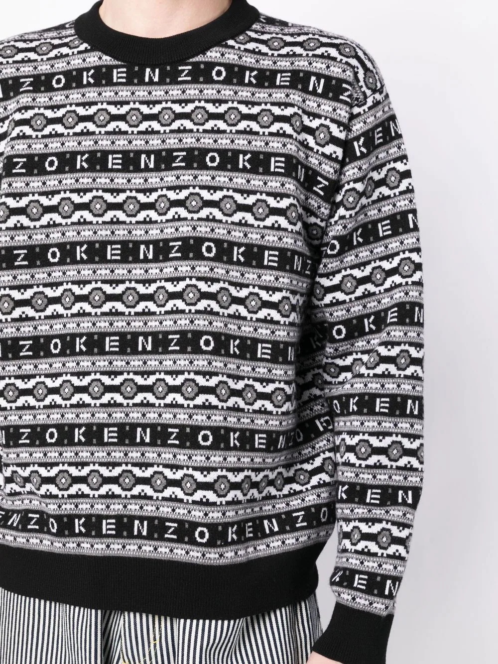 logo-jacquard wool jumper - 5