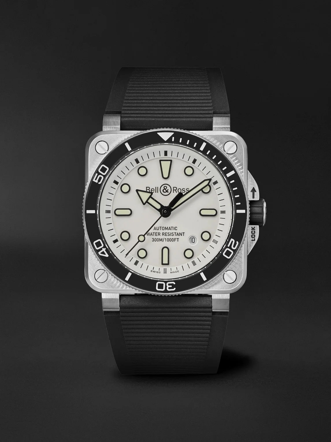 BR-03 Diver Automatic Stainless Steel Watch, Ref. BR03A-D-WH-ST/SRB - 1