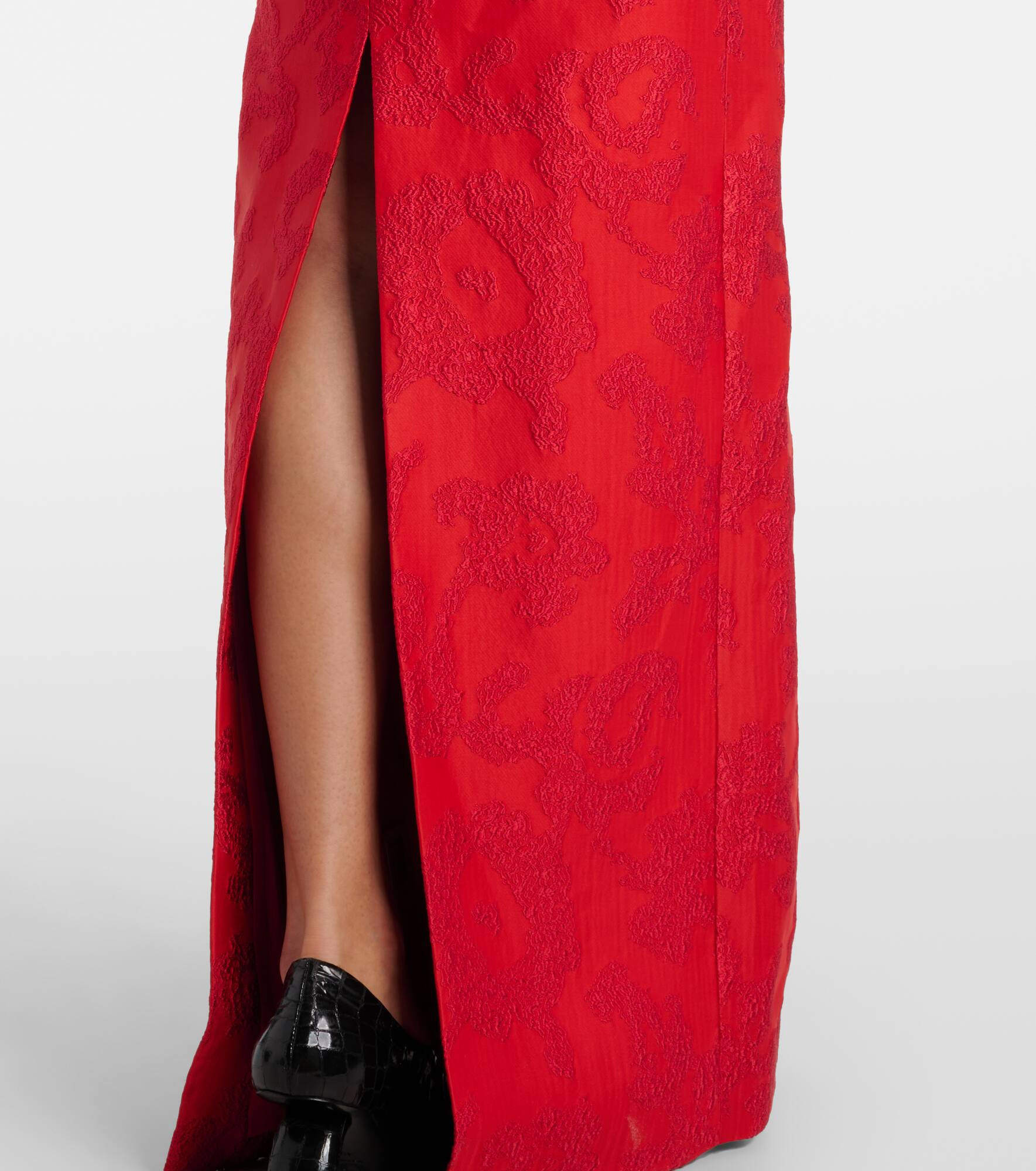 Zarith jacquard off-shoulder bouclé maxi dress - 6