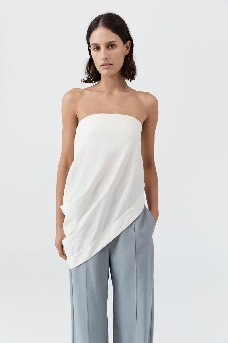 ST. AGNI Cloud Asymm Drape Top - Off White outlook