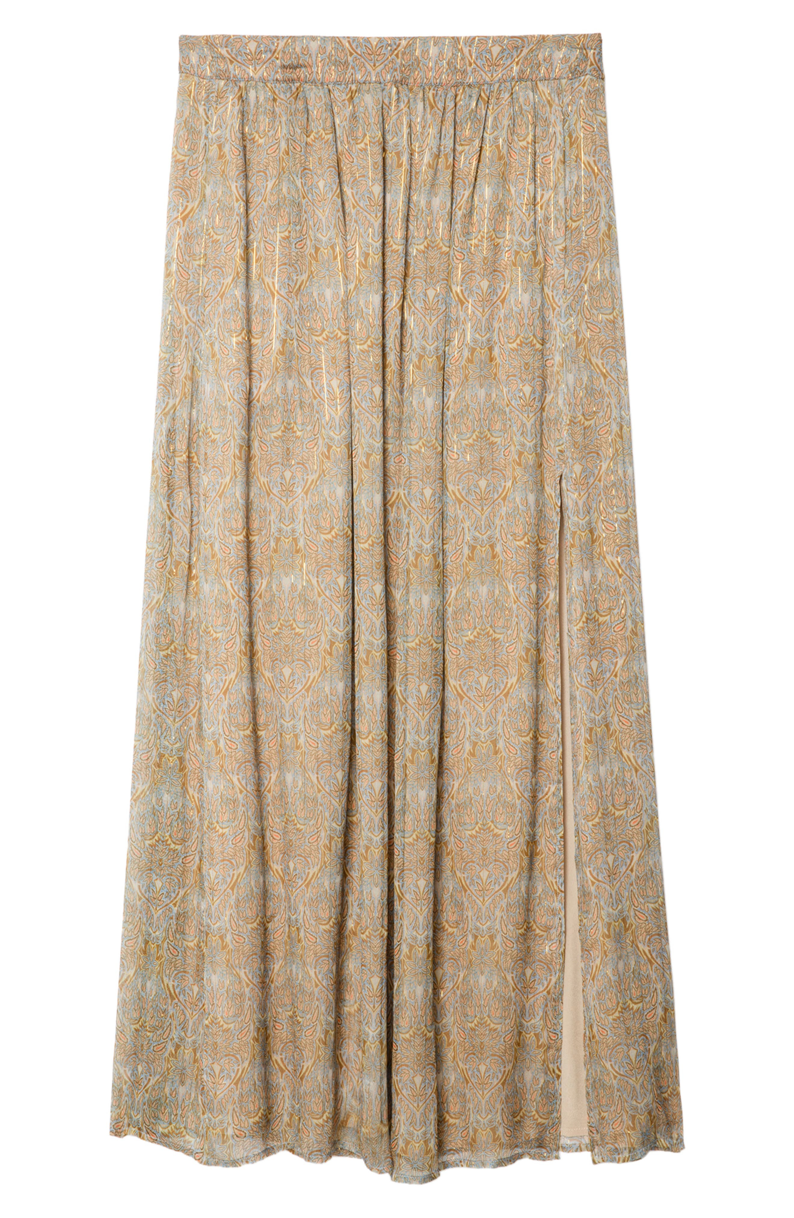 Zadig & Voltaire Jady Paisley Print Maxi Skirt in Cloud at Nordstrom - 5