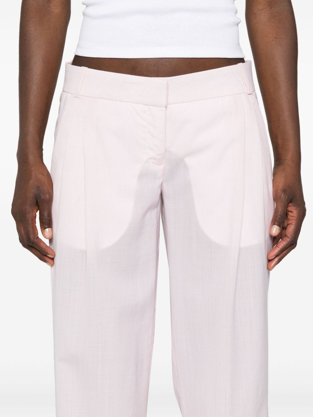 check-pattern tailored flared trousers - 5