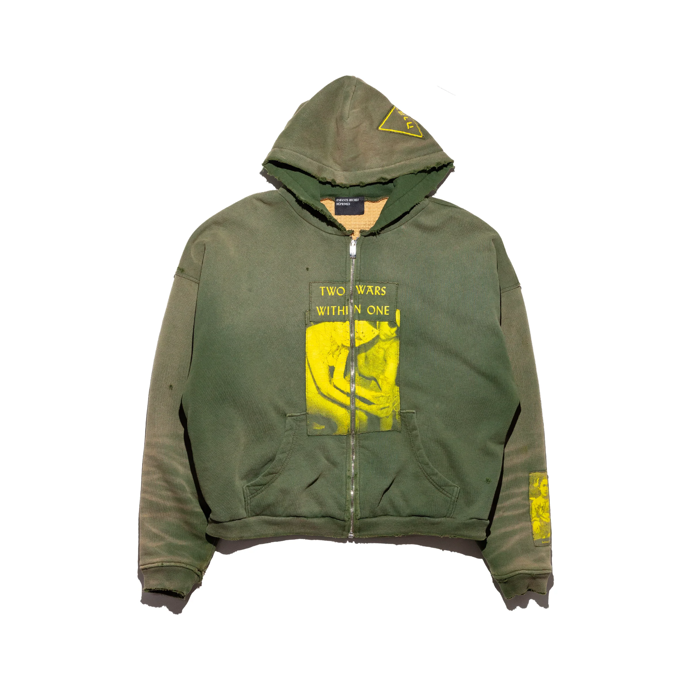 TWO WARS WITHIN ONE ASSEMBLAGE ZIP HOODIE - 1