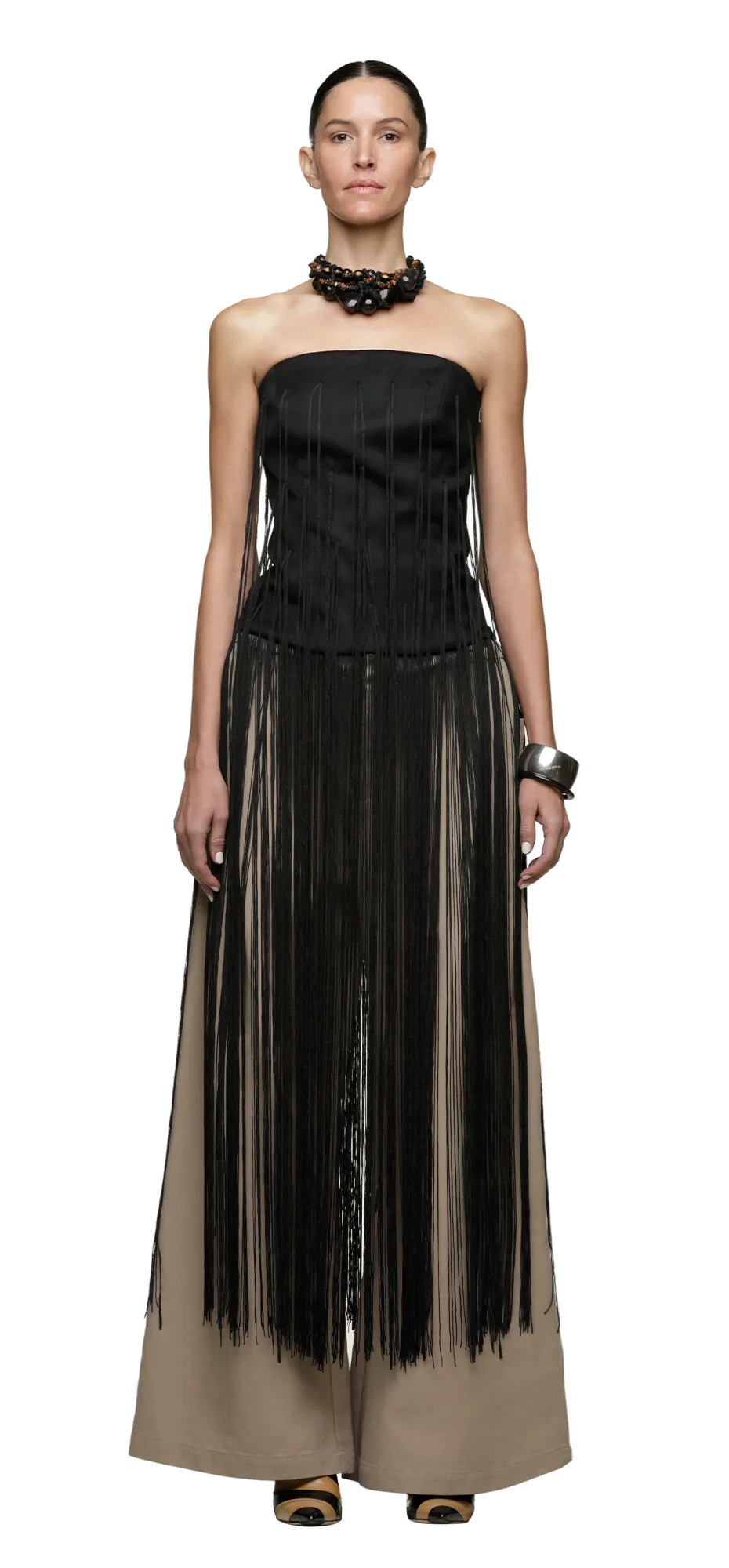 FRINGE TUBE BLACK WOOL - 2