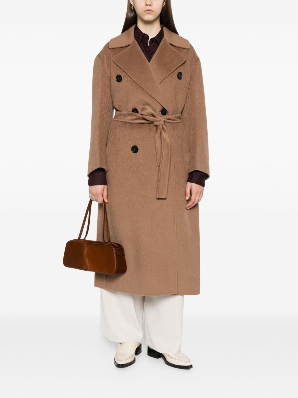 double-breasted belted coat - 2