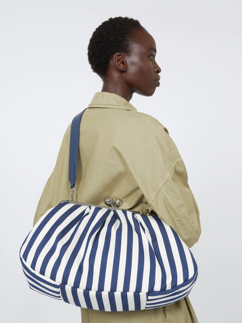 CACHI Large striped cotton Pasticcino bag - ULTRAMARINE 6