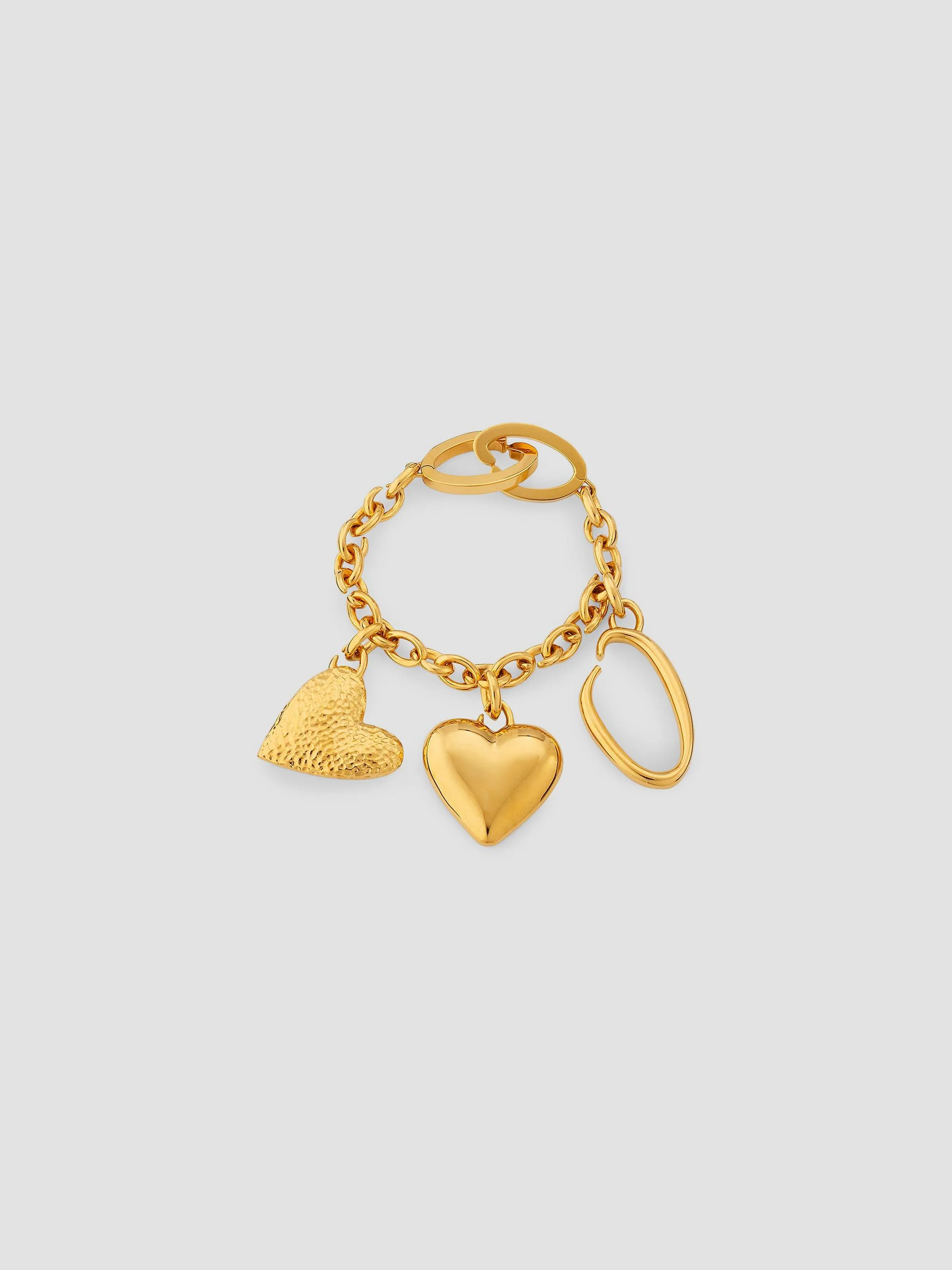 Women's Goldtone Heart & 'O' Bag Charm - Gold - 1