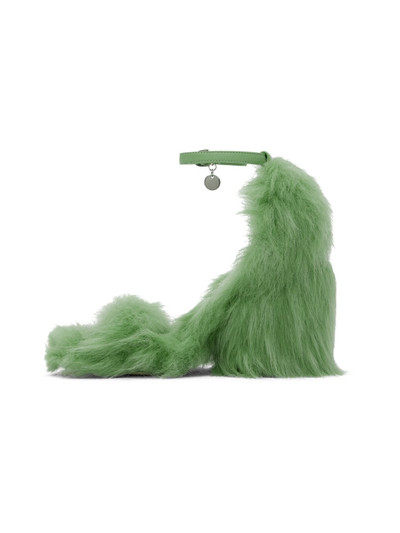 MSGM Green Faux-Fur Heeled Sandals outlook