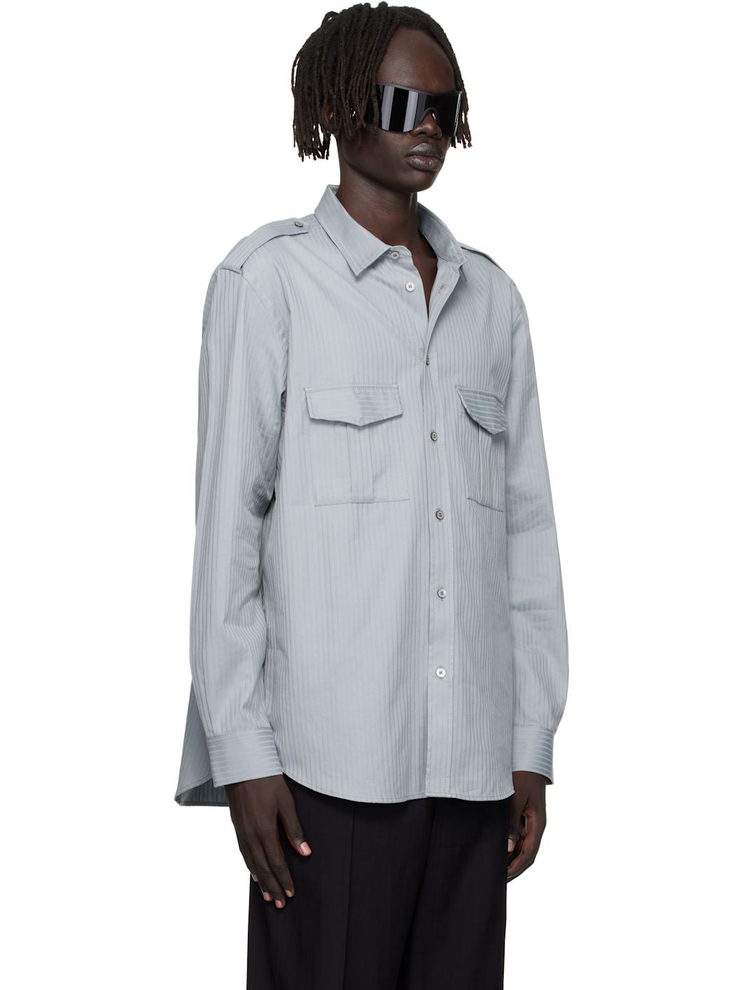 Gray Flap Pocket Shirt - 2