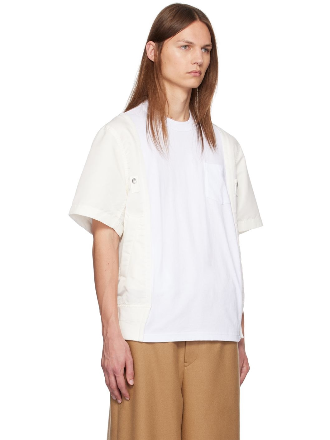 White Paneled T-Shirt - 2