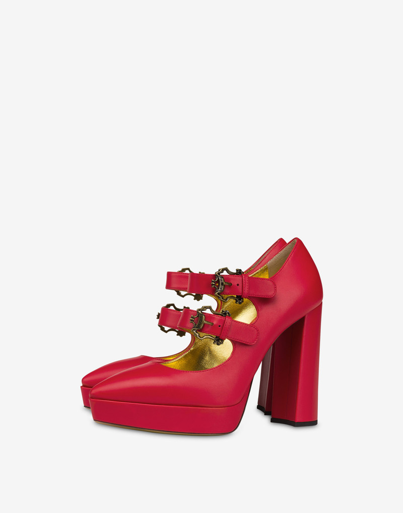 BAROQUE BUCKLES CALFSKIN PUMPS 1