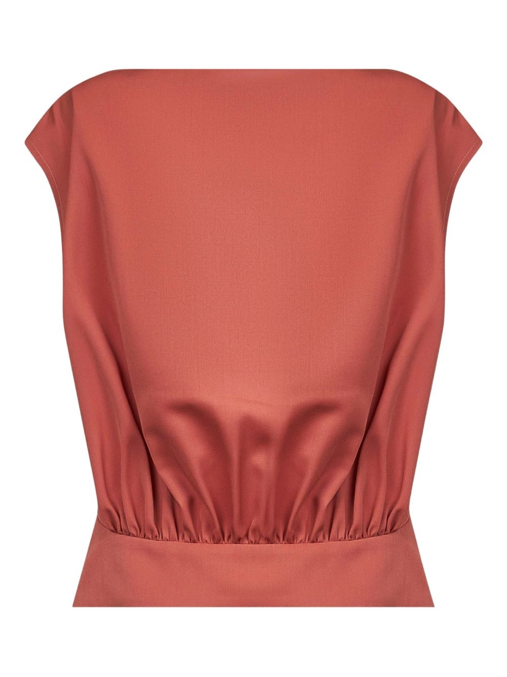 boat-neck gathered top - 2