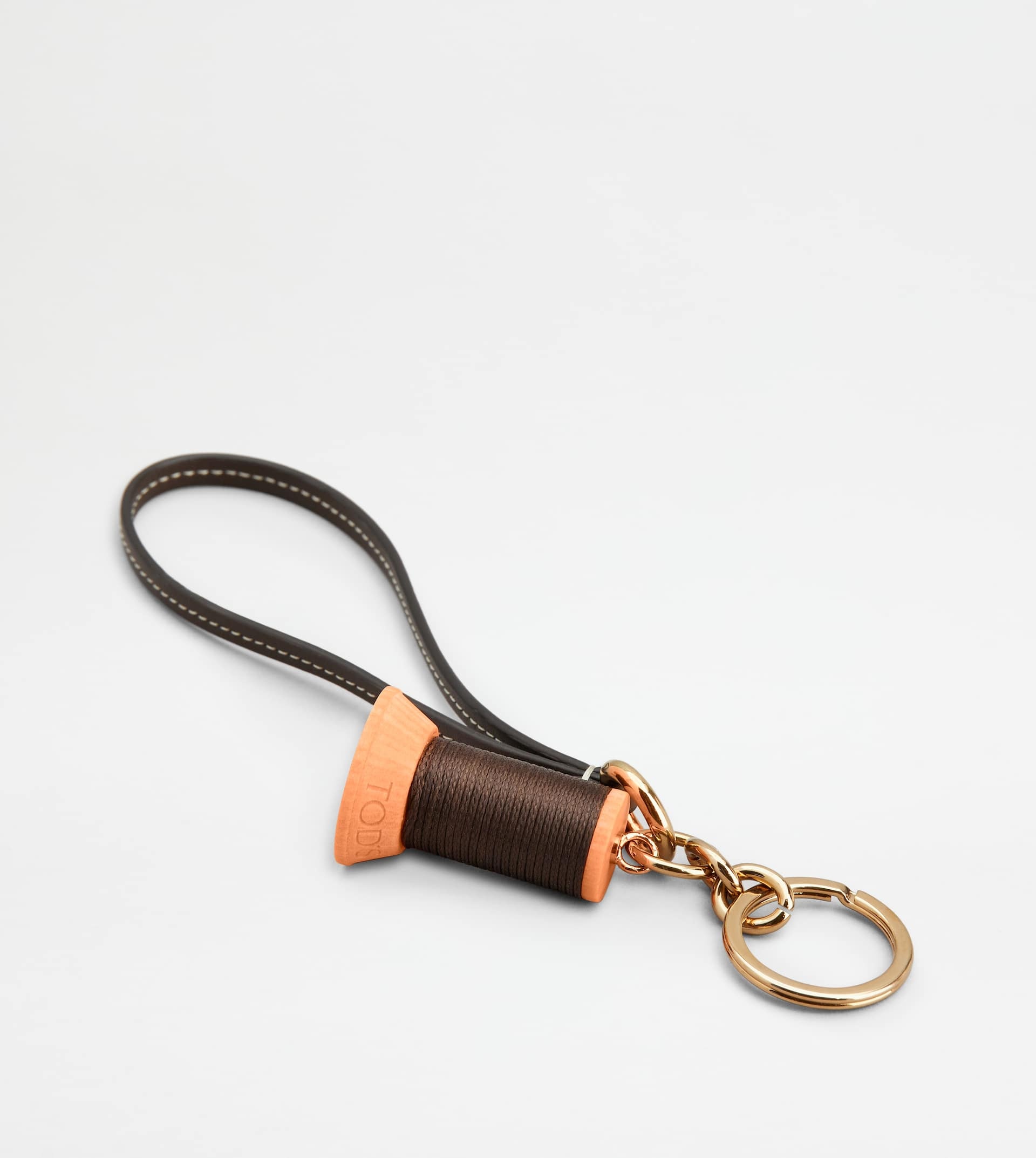 SPOOL PENDANT IN LEATHER - BROWN - 2
