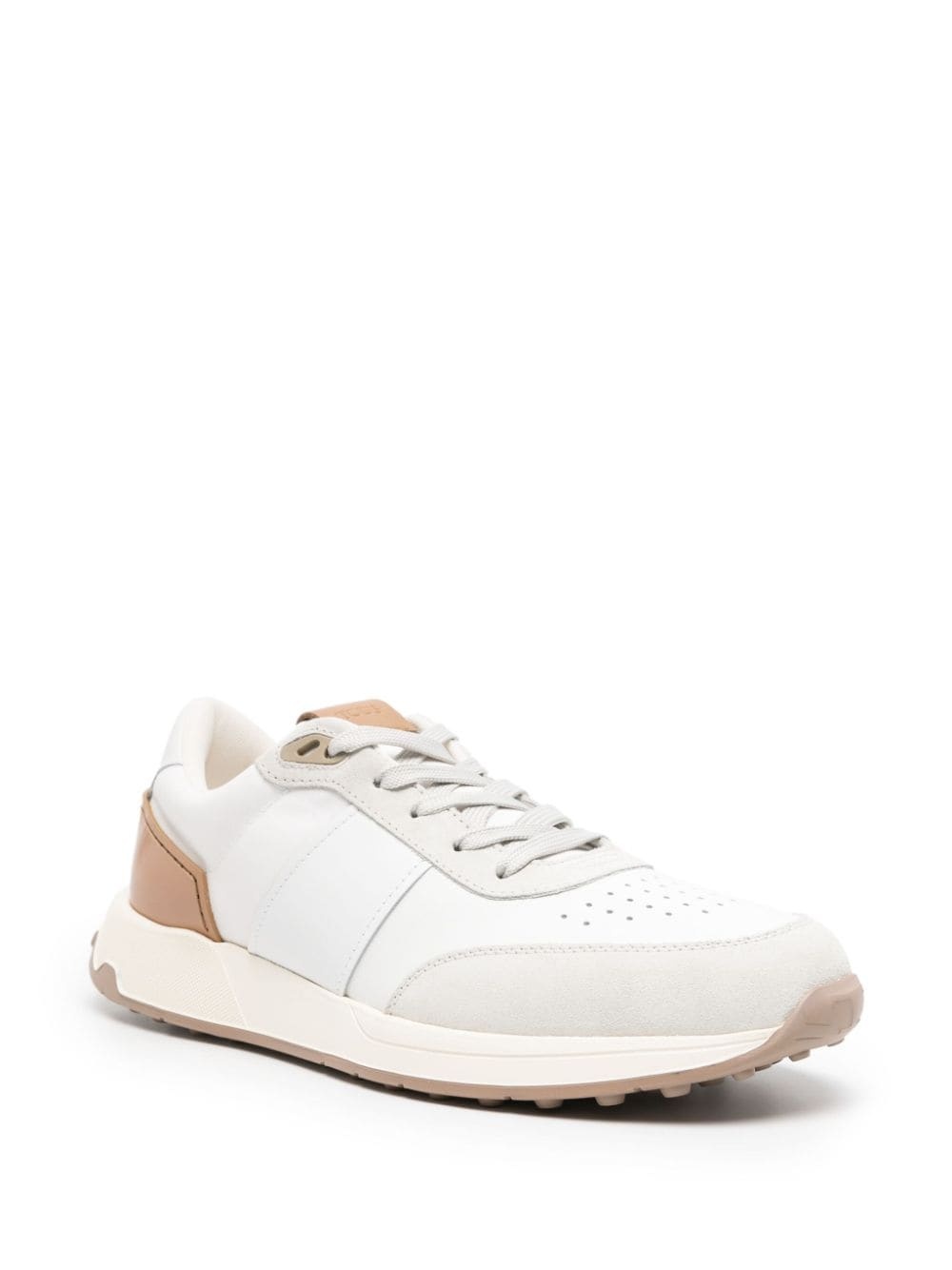 panelled leather sneakers - 2