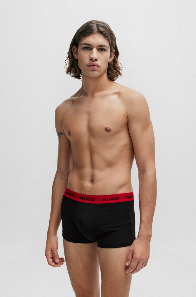 THREE-PACK OF LOGO-WAISTBAND TRUNKS IN STRETCH COTTON 2